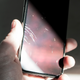 Here’s a better shot of the fan-like series of scratches that recently appeared on my phone. I can see them when the display is on.